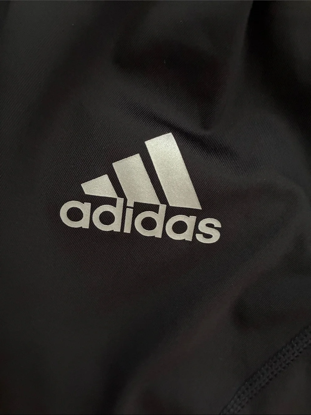 adidas Men’s large Black Athletic Leggings with Reflective Logo